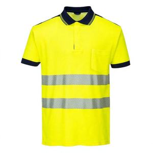 เสื้อยืดทำงานผ้าโพลีเอสเตอร์พิมพ์ลายดิจิตอลแบบแห้งเร็วสะท้อนแสง Hi Vis สีส้มกรมท่า สำหรับผู้ชาย ระดับความปลอดภัย Class 2 รุ่น 2026 - Product Image 3