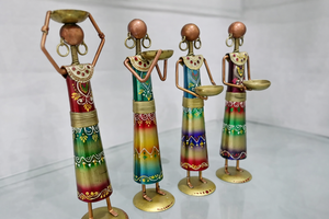 Figurines Métalliques Artisanales - Design Art Déco Amovible pour Décoration d'Intérieur (Condoléances, Régime de Retraite, Diwali & Baptême) - Écologiques - Product Image 3