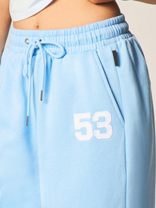 Nouveau pantalon cargo décontracté ample pour femme 2026, jogging taille haute élastique, pantalon de survêtement teint couleur ciel pour le printemps - Product Image 5