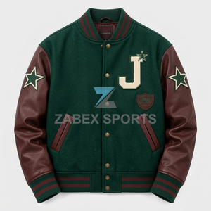 Veste bomber réversible en cuir PU pour homme, style streetwear moderne, Zabex Sports, veste de baseball d'hiver personnalisée pour homme, décontractée, urbaine - Product Image 1