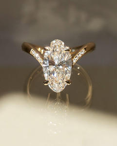 Anillo de Compromiso y Matrimonio de Oro Blanco de 14k con Diamante Ovalado Cultivado en Laboratorio con Certificación IGI/GIA, Joyería Fina para Regalo - Product Image 1