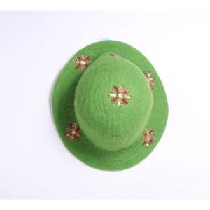 Feltandwool <b>Green</b> Wool Felted Formal <b>Hat</b> - Product Image 1