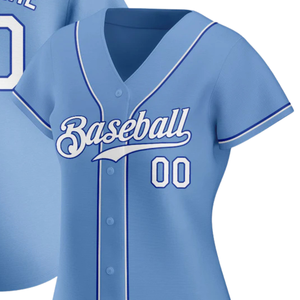 Men Light Blue White Royal Baseball Jersey Button Front Team Shirt Performance <b>Athletic</b> Game Day Practice Sports Uniform Wear - Product Image 2