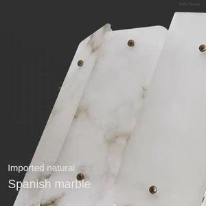 Lustre contemporain américain en marbre et cuivre pur, 3000K, intensité réglable, hauteur réglable pour salon et restaurant - Product Image 4