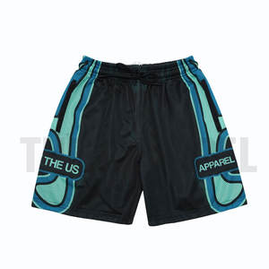 Shorts en maille streetwear personnalisés pour hommes, style hip-hop surdimensionné, respirants et à séchage rapide, pour l'été, OEM, marque privée - Product Image 5