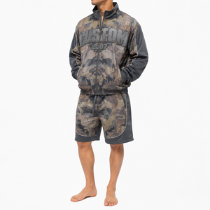 Ensemble short et veste coupe-vent en nylon pour homme, personnalisé, bicolore, léger, imperméable, décontracté, streetwear, été, deux pièces - Product Image 3