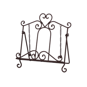 Support de livre de recettes en métal noir réglable avec motif feuille pour comptoir de cuisine domestique - Product Image 6