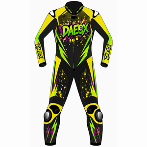 Traje de Motociclismo Daeox GSXR de Cuero Vacuno/Canguro, Impermeable, Estampado, de Una Pieza, Unisex, con Protección CE, OEM - Product Image 1