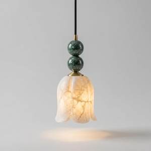 Modern Marble Pendant Light Flower Shape Hanging Indoor Decor 100% Handmade Living Room Lighting - Product Image 4