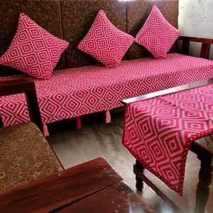 Funda de sofá tejida a mano con diseño jacquard para sofá de 3 plazas con juego de 3 fundas de cojín, juego de fundas de sofá tejidas a mano. - Product Image 3