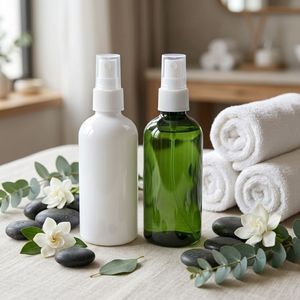 120ml Round PET <b>Plastic</b> <b>Spray</b> <b>Bottle</b> White Green with Fine Mist Sprayer for Skin Care Cosmetic Packaging Vietnam Factory - Product Image 4