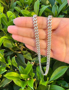 Collier chaîne cubaine en argent 925 avec diamant Moissanite taille brillant, bijoux hip-hop, idéal pour les soirées, cadeau pour petit ami - Product Image 4