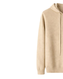 Sweat-shirt à capuche personnalisé pour homme, beige, en molleton de coton, à manches longues, décontracté, avec cordon de serrage, streetwear d'hiver - Product Image 3