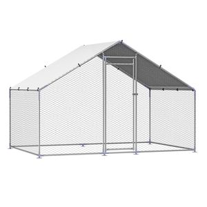 Grande Pollaio in Metallo 9.8x6.5x6.5ft con Tetto a Spiovente e Serratura di Sicurezza, Recinto per Galline con Copertura - Product Image 5