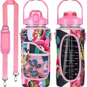 Bouteille d'eau multifonctionnelle portable pour le sport en plein air de 2000 ml avec sangle de transport et étui de protection - Product Image 3