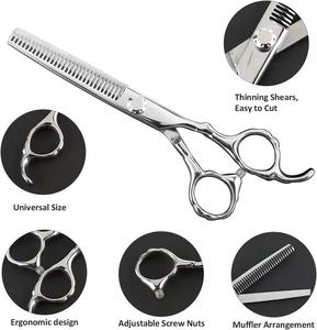 Tijeras Profesionales para Adelgazar el Cabello, Acero Inoxidable 440C, 28 Dientes, Mango Mediano, para Diestros, Ligeras, para Uso en Salón - Product Image 6
