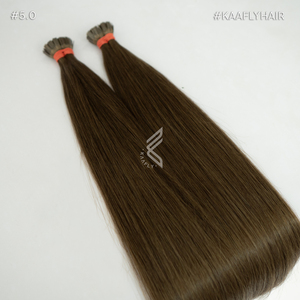 Extensiones de cabello humano 100% Extensiones de cabello humano con punta plana de queratina alineada con cutícula - Product Image 2