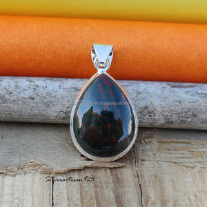 Colgante de Plata de Ley 925 sólida, colgante de piedras preciosas naturales, collar de joyería granate para mujer, colgante de piedras preciosas de declaración, regalo - Product Image 1
