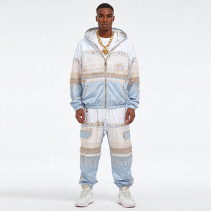 Conjunto de Chándal King Rhinestone para Hombre, Sudadera con Cremallera y Pantalones de Chándal, Conjunto de 2 Piezas con Pedrería, Fabricantes de Chándales con Pedrería - Product Image 5