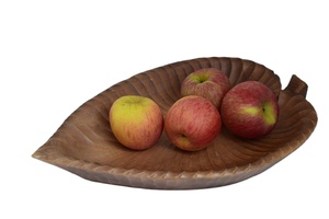 Bol en bois feuille sculpture suisse cadeau de Noël nature cuisine appartement bol fruits boisé pièce unique - Product Image 2