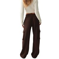 Pantalon cargo décontracté pour femme, taille mi-haute, coupe droite, écologique, imperméable, avec poches, en molleton, idéal pour l'hiver, personnalisable