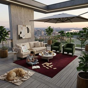 Luxury Wine <b>Red</b> Plush Area Rug Minimalist Modern Hand Tufted & Hand loom Carpet Soft Bedroom Living Room Home Decor Floor Rug - Product Image 5