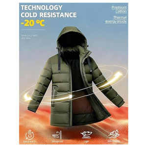 <b>Men's</b> Winter Coat <b>Long</b> Puffer <b>Jacket</b> Warm Hooded Quilted <b>Jacket</b> Parka Outerwear Insulated Cold Weather Layered Casual Winter - Product Image 4