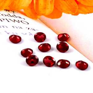 Lot en gros de pierres précieuses naturelles de grenat rouge ovales facettées et calibrées 5x7 mm pour la fabrication de bijoux - Product Image 3
