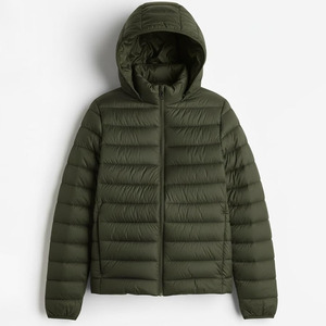 <b>Men</b> Olive Green Hooded Puffer <b>Jacket</b> <b>Lightweight</b> Quilted Windproof <b>Casual</b> Winter Coat with Zipper Closure Hot Sale Puffer <b>Jacket</b> - Product Image 6