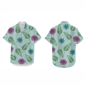 เสื้อเชิ้ตชายสำหรับวันหยุดฤดูร้อน กระดุมทรงแตร พิมพ์ลายทรอปิคอลทั้งตัว ผ้าโพลีเอสเตอร์น้ำหนักเบา แห้งเร็ว ระบายอากาศดี สวมใส่สบาย เหมาะสำหรับชายหาด - Product Image 6