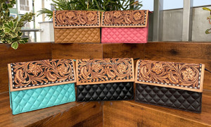 Wholesale Custom Luxury Hand Tooled Leather Crossbody Bag Quilted Shoulder Bag Women's High Quality Cow Leather Clutch <b>Handbags</b> - Product Image 4