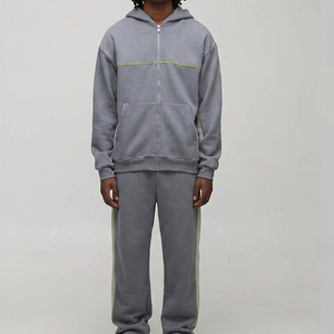 Survêtement à capuche zippé de fabrication professionnelle, best-seller, design unique, coupe oversize, prix abordable, pour hommes - Product Image 5