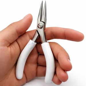 High Quality <b>Needle</b> Nose Pliers 5 Inch Stainless Steel Jewelry Making Tool White Ergonomic Handle for Craftsmen DIY <b>Beading</b> - Product Image 1