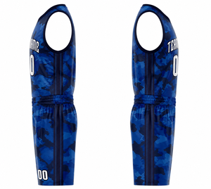 Ensemble de maillots de basket-ball camouflage personnalisés, uniforme d'équipe personnalisé par sublimation, short de basket-ball en mesh à séchage rapide, kit pour hommes et jeunes - Product Image 3