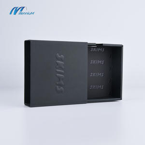 Tiroir <span class=keywords><strong>noir</strong></span> Boîte à manchon Tiroir Boîte à parfum en relief 3D Petite boîte à tiroir noire avec découpe en cœur - Product Image 6