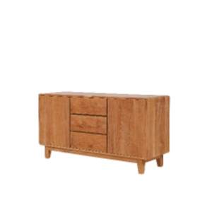 Aparador de Estilo Minimalista de 2 Puertas y 3 Cajones con Puertas y Cajones Hechos de Madera de Teca - Product Image 3