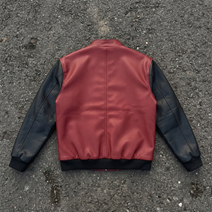 Varsity Jacket PU Leather Full Sleeve Zipper Closure Stand Collar Women's Autumn Style Leather Jackets Women - Product Image 2