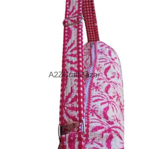 Bolsa de Yoga para Mujer 100% Algodón Hecha a Mano, Estampada con Bloques Indios, Ligera y Ecológica, con Cierre - Product Image 3
