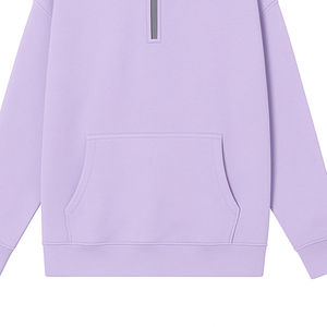 Nouvel Arrivage 2026 – Sweat-shirt en molleton de coton à col montant et fermeture éclair 1/4, coupe ample, couleur unie, idéal pour l'hiver - Product Image 3