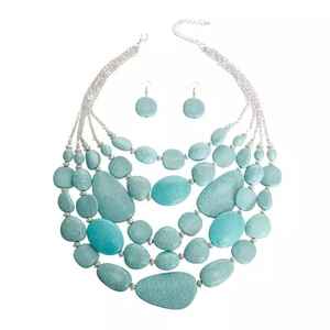 Collier de perles de résine personnalisé de luxe fabriqué à la main de qualité supérieure poli magnifique collier artisanal de perles de résine de mode pour les femmes - Product Image 3