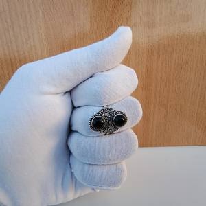 Anillo Art Deco de Ónix Negro, Chapado en Plata de Ley 925, Hecho a Mano, Joyería Elegante para Mujer, Regalo para Bodas y Fiestas - Product Image 4