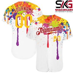 เสื้อเบสบอลวันเซนต์แพทริคแบบกำหนดเอง สีขาว-เขียวเคลลี่ พิมพ์ลายดิจิทัล โพลีเอสเตอร์ 100% ระบายอากาศได้ดี แห้งเร็ว พร้อมชื่อทีมและหมายเลข - Product Image 2