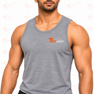Men's <b>Yellow</b> Sleeveless <b>Tank</b> <b>Top</b> O-Neck Sporty Breathable Polyester Workout Gym Vest Front Logo Print Men Gym <b>Tank</b> <b>Top</b> - Product Image 5