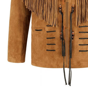 New Arrival Men's High Quality Custom Design <b>Suede</b> Leather <b>Jacket</b> Winter Stand Collar Front Logo Cow Skin Breathable Windproof - Product Image 6
