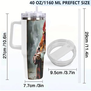 Stainless Steel Tumbler 40oz With Handle And Lid For <b>Coffee</b> Or Tea - Product Image 4