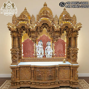 Ashta Lakshmi Design Wooden <b>Mandir</b> for Home Traditional Wooden <b>Mandir</b> with Ashta Lakshmi Design for Home Decoration Manufacturer - Product Image 4