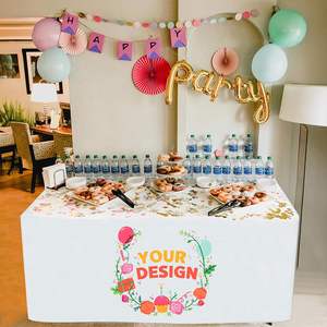 2025 cubierta de mesa con espalda abierta personalizada, mantel verde ajustado de 4 pies, patrón Rectangular de impresión a todo Color, para mesa de 8 pies de marca - Product Image 2