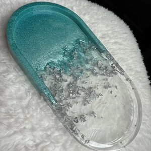 Plateau de service rectangulaire en résine faite à la main de qualité standard, vaisselle de cuisine, plateau décoratif par Barkah Star à bas prix - Product Image 1