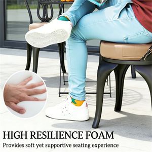 Set di 4 Cuscini Circolari Kaki per Terrazza Esterna e Giardino - Solo Cuscini - Product Image 2