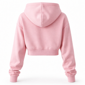 Sudadera Corta Rosa Personalizada al por Mayor - Sudadera Elegante para Mujer Directamente del Fabricante - Product Image 2